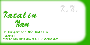 katalin nan business card