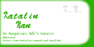 katalin nan business card